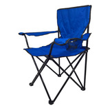 Cadeira Dobrável Oasis Neoblue Azul Suporta 120kg - Portátil, Com Apoio De Braço E Porta-copos - Ideal Para Camping E Piqueniques C/ Bolsa De Transporte