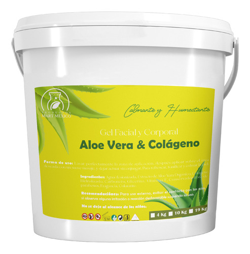Gel Hidratante De Aloe Vera Y Colágeno 19 Kilos