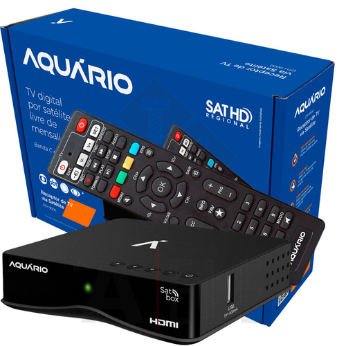 Receptor Tv Via Satélite Sat Hd Banda Ku Aquário Dth9000 