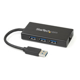 Hub Startech Usb 3.0 De 3 Puertos Con Adaptador Ethernet