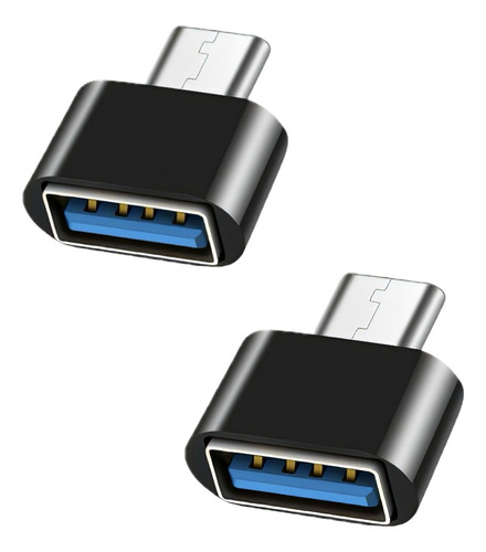 Adaptador Otg Tipo C A Usb Hembra 3.0 Type-c 2 Piezas Negro