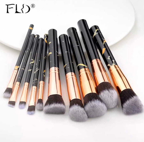 Kit De 10 Brochas De Maquillaje Profesional Fld