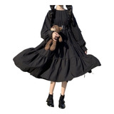 Vestido De Tirantes De Manga Larga Harajuku Gothic Lolita