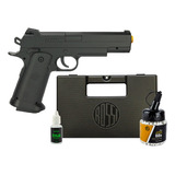 Arma Air Soft Full Metal Pistolada 1911 Spring 6mm + Kit