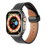 Pulseira Couro Fecho Magnético Para Apple Watch Ultra 49mm