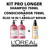 Kit Loreal Pro Longer Sh 750ml + C 750ml + Óleo 10 In 1 90ml