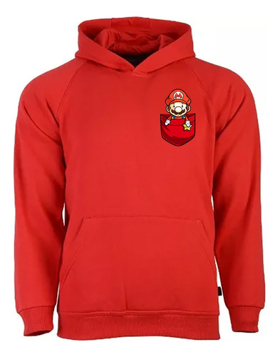 Sudadera Hoodie Mario Bross En Bolsillo 16 Personaj + Regalo