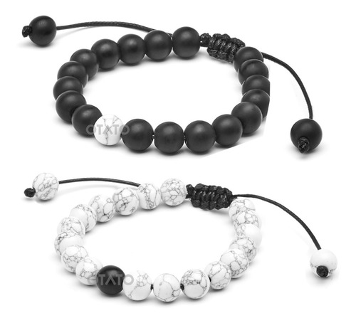 Pulsera Hombre Mujer - Pulseras Yin Yang Pulseras Parejas Pulseras Amigos - Pulseras Distancia - Piedras Naturales  