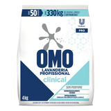 Sabao Lava Roupa Omo Profissional Clinical 4kg Rende 330kg 