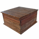 Cubo Deco Baúl Madera Mesa Ratona Ride Hard 100x100x50cm