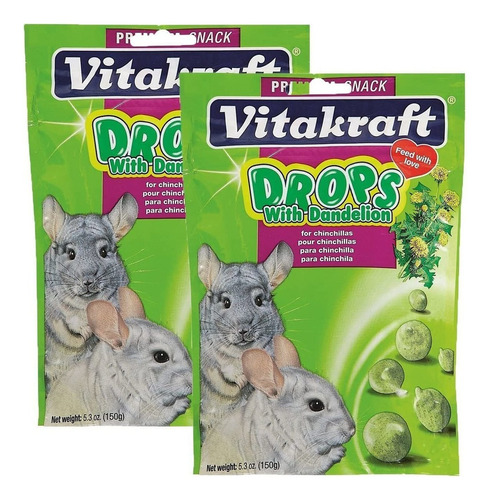 Vitakraft Chinchilla Gotas Con Diente De León, Bolsa De 13,3