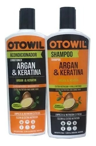 Kit Shampoo + Acondicionador Otowil Keratina Y Argan X410ml