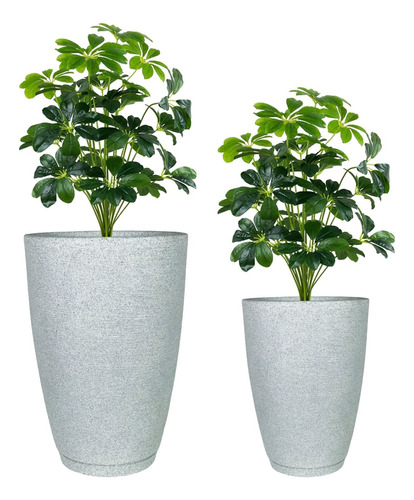 Kit 2 Vasos Para Plantas Grande Cone Grafiato Luxo Escovado