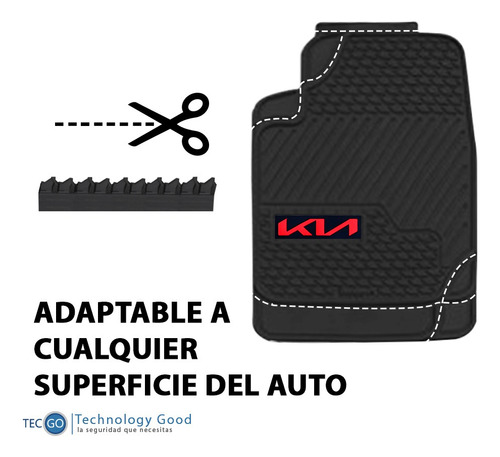 Funda Cubre Piso 3 Piezas Negro Tipo Kia Logo Nuevo Foto 4