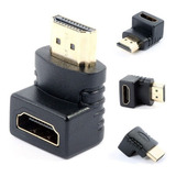 Adaptador Hdmi 90 Graus Em L Macho X Fêmea 1.4 P/ Tv Painel