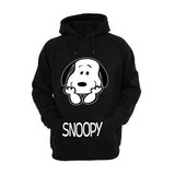 Sudadera Snoopy Color Negra - Hoodie Juvenil Unisex 
