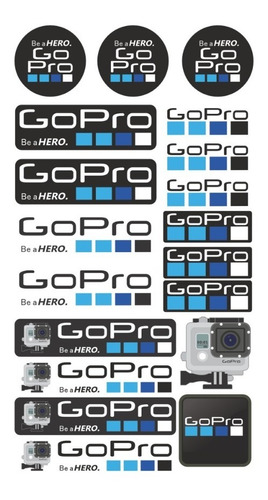 Gopro Kit De Stickers Personaliza Tu Moto Auto 19 Piezas P1
