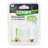 Pack 2 Pilas Baterias Aa Recargables 3800mah Sdnmy Ni-mh