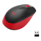 Mouse Inalámbrico Full-size Logitech M190 / Confortable, Red