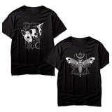 Kit Com Duas Camisetas Goth Style/ Mariposa/ Dark Cat