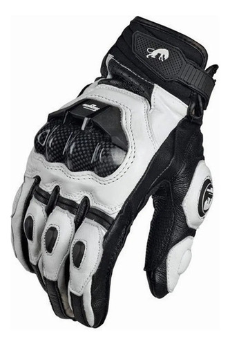 Guantes-furygan Piel De Cabra Protecciones Moto M-xl Blanco | Meses sin interés