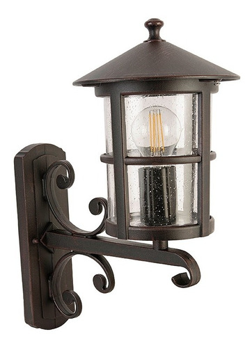 Farol Rustico Para Muro, Marca Calux, 6501