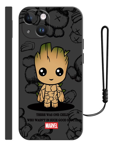 Funda De Silicona Para iPhone Diseño De Bebé Groot + Correas