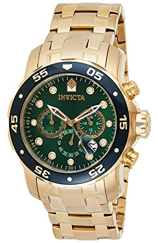 Cronógrafo Invicta 0075 Pro Diver Para Hombre Chapado En Oro