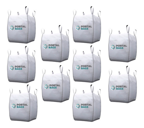 10 Big Bag P/ Ensacar Reciclagem Entulho 1000kg 1m³ Ref-c1