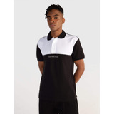 Polo Negro De Hombre Colorblock Calvin Klein