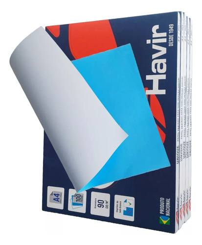 Papel Sublimático Havir A4 500un Fundo Azul Original Azulão