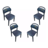 Combo 4 Sillas Sillon Canada Reforzado  Mascardi Negro