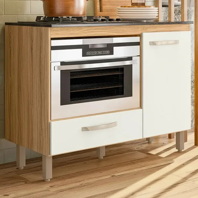 Balcão Cooktop Nici 4\u002F5 Bocas 1 Pt 1 Gv - Nicioli Freijo Off Cristal | Frete grátis