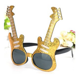 12 Lentes Guitarra Rock And Roll 6 Dorados Y 6 Plata 