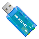 3 Pzs Tarjeta De Sonido Usb 5.1 Canales Audio 3d Pc