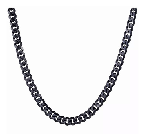 Collar Cadena Estilo Cubano Unisex Acero Inoxidable Negro