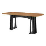 Mesa De Jantar Retangular 6 Lugares Lanna D01 Freijó/preto