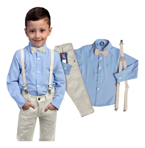 Roupa Social Infantil Bebe Festa Social Camisa Calça Kit