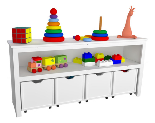 Organizador Infantil Com Baús Amy 100% Mdf (brinquedoteca)