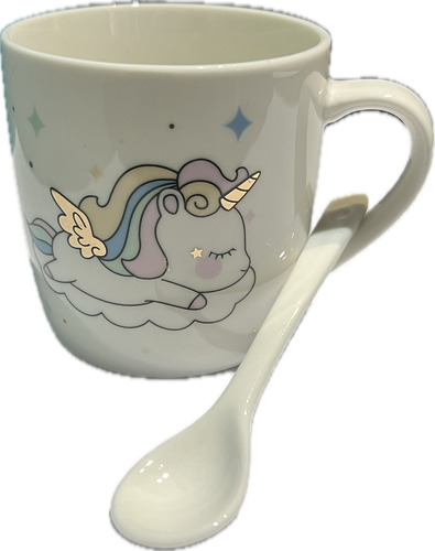 Taza De Cafe Con Cucharilla Lindo Diseño Kawaii Ideal Regalo