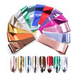  14 Color Metalizado Lámina Uñas Pegatinas Transfer Sticker