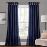 Lush Decor Navy Burlap Anudado Tab-top Window  Panel De Cor