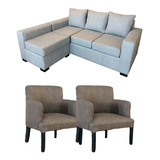 Living Sillon 3 Cuerpos Con Camastro Y 2 Sillones Chenille