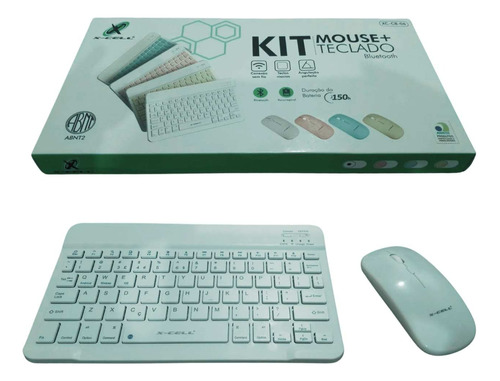 Kit Mini Teclado Mouse Sem Fio Bluetooth Pc Note Tablet Cel