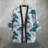 Camisa Japonesa Transpirable Con Kimono Estampado De Verano