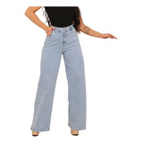 Calça Jeans Feminina Wide Leg Pantalona Com Lycra Premium
