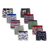 Cueca Box Estampadas Falke Microfibra Kit Com 8 Masculino