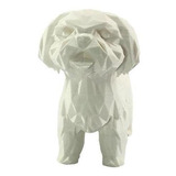 Enfeite Shitzu Low Poly Pet Dog Geométrico Decoração 3d