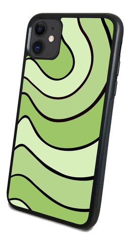 Funda Celular Diseño Curvas Verdes Todos Los Modelos