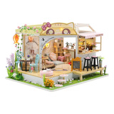 Casa De Muñecas Miniatura Con Muebles Y Kit De Madera Para B